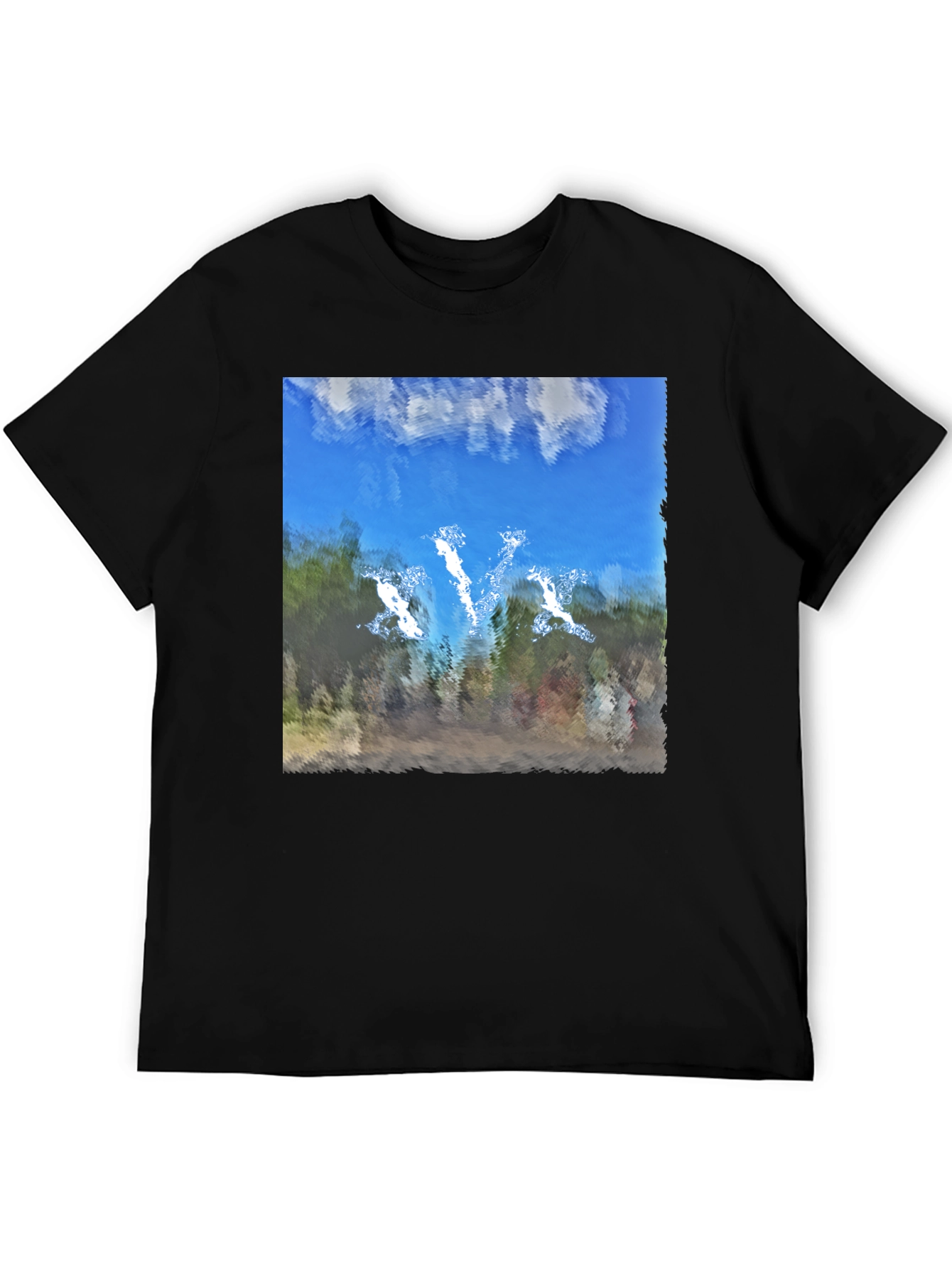 Abstract Sky Graphic Black T-Shirt