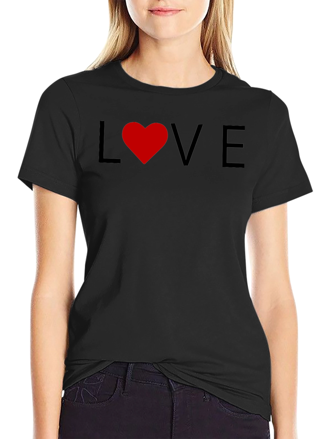 Love Graphic Tee - Black Cotton Casual T-Shirt