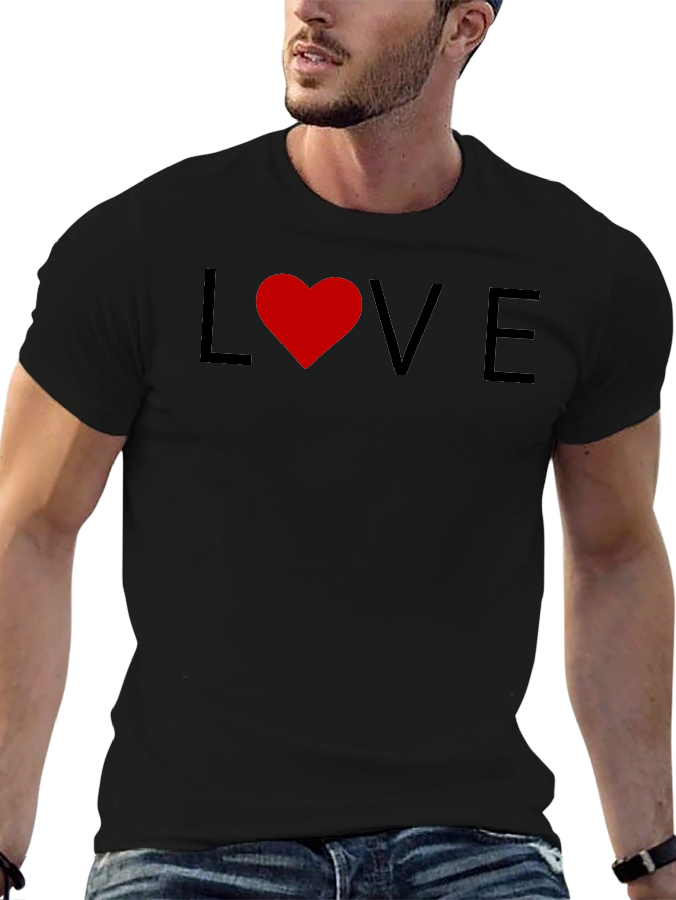 Love Graphic Tee - Black Cotton Casual T-Shirt