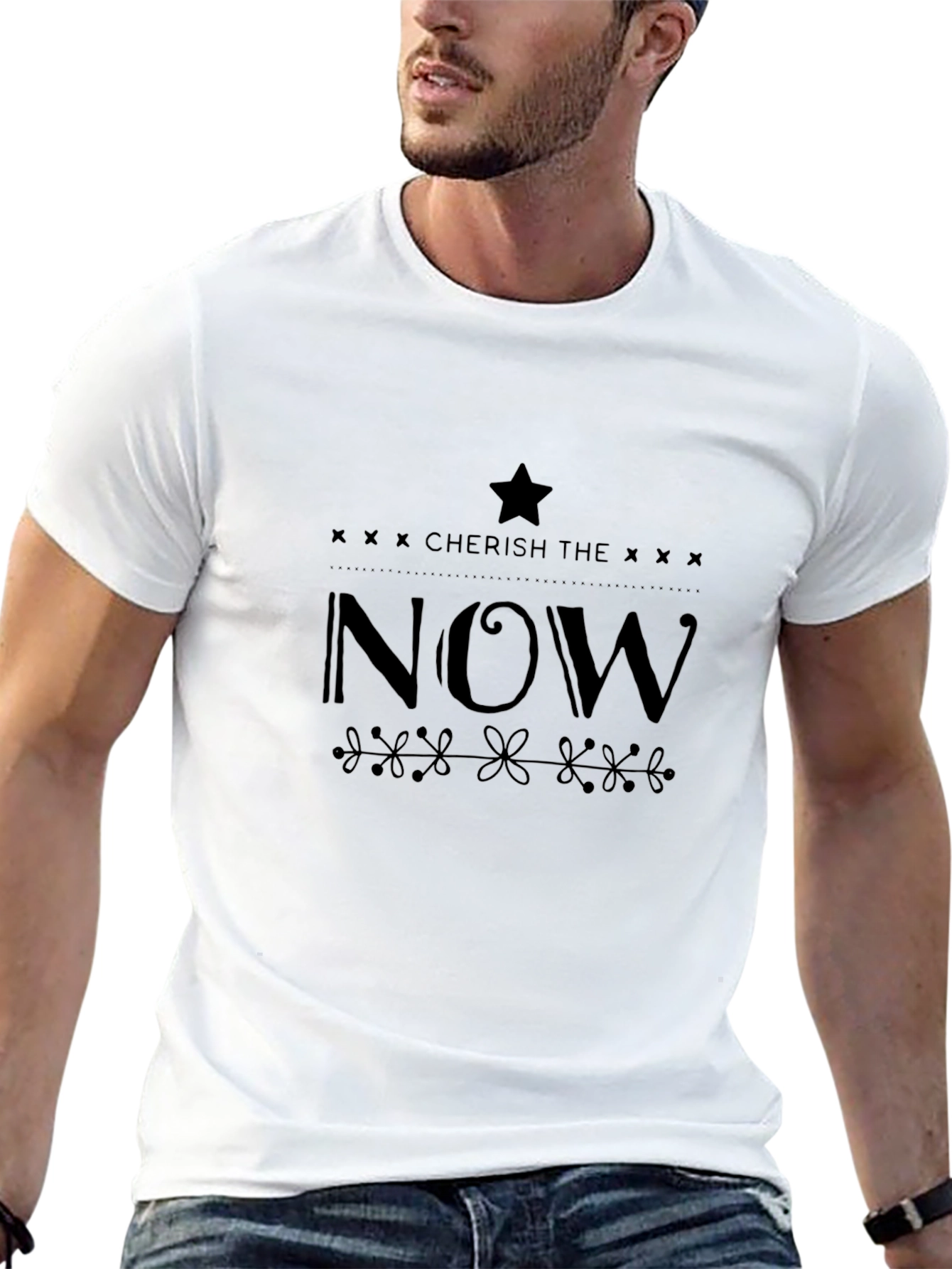 Cherish the Now Black Graphic Tee