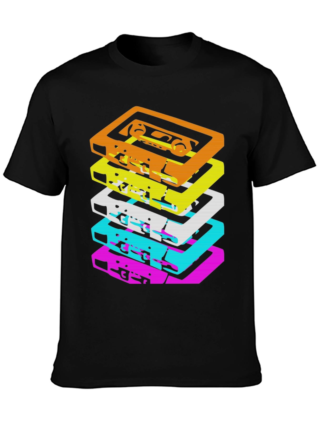 Retro Cassette Stack Graphic Tee
