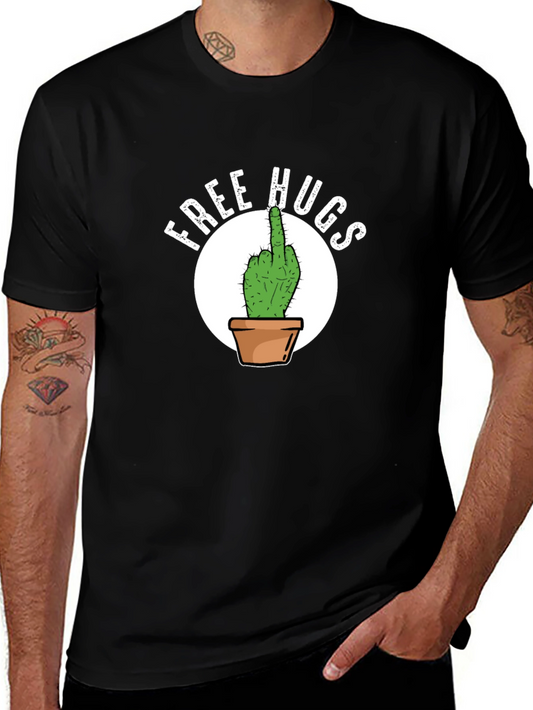 Free Hugs Cactus Graphic T-Shirt