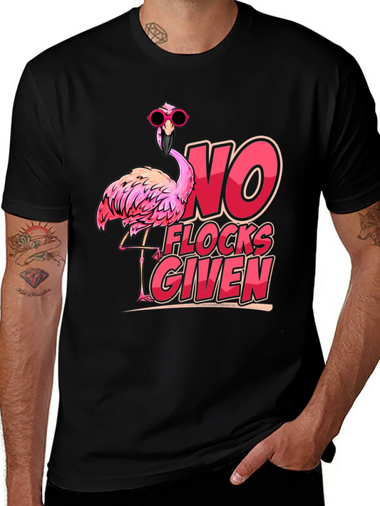 Funny Flamingo T-Shirt - No Flocks Given