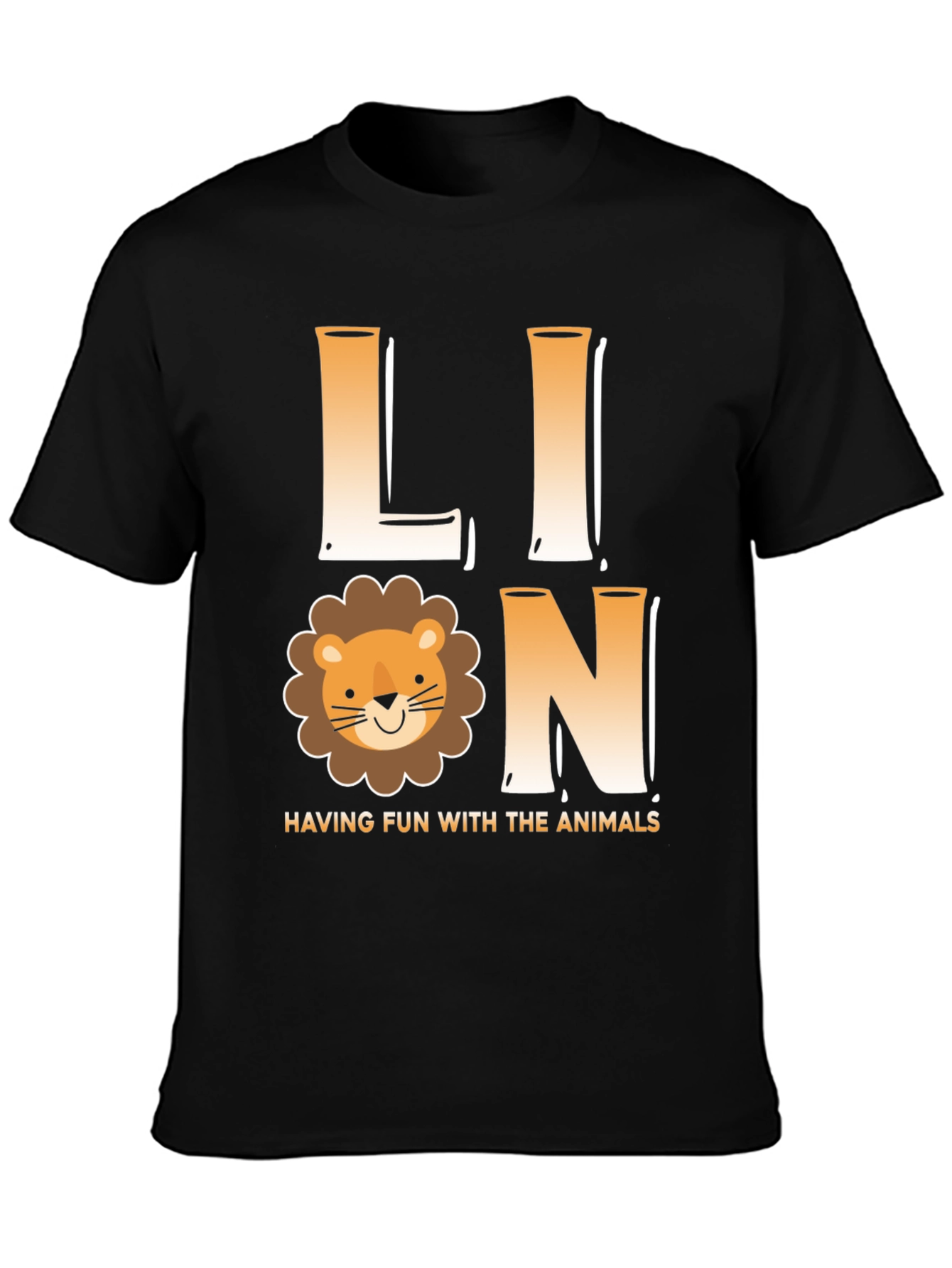 Lion Cartoon T-Shirt - Fun with Animals Graphic Tee