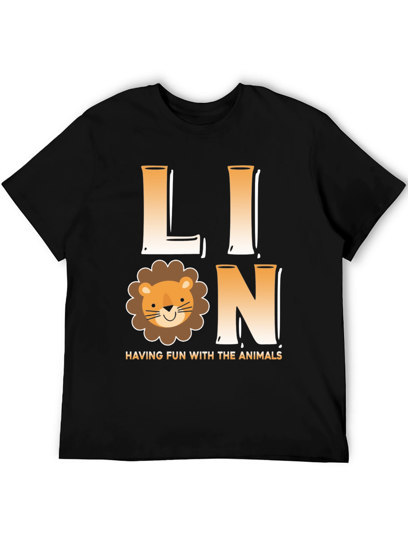 Lion Cartoon T-Shirt - Fun with Animals Graphic Tee