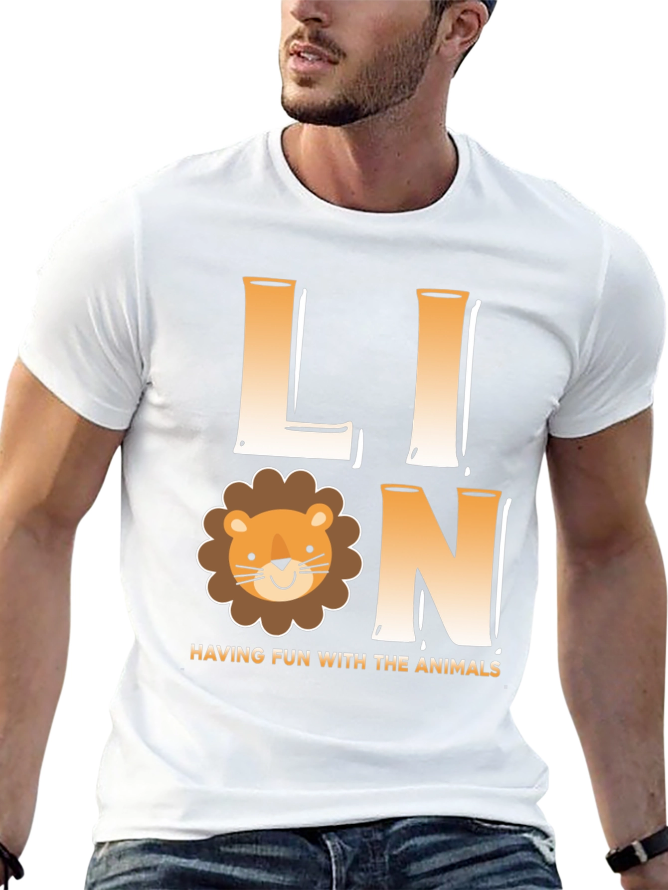 Lion Cartoon T-Shirt - Fun with Animals Graphic Tee