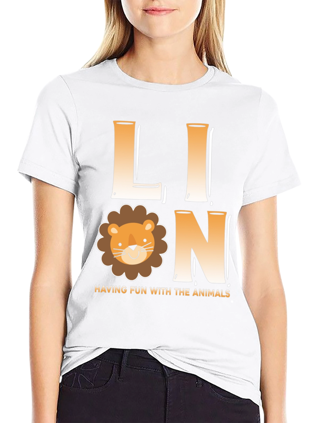 Lion Cartoon T-Shirt - Fun with Animals Graphic Tee
