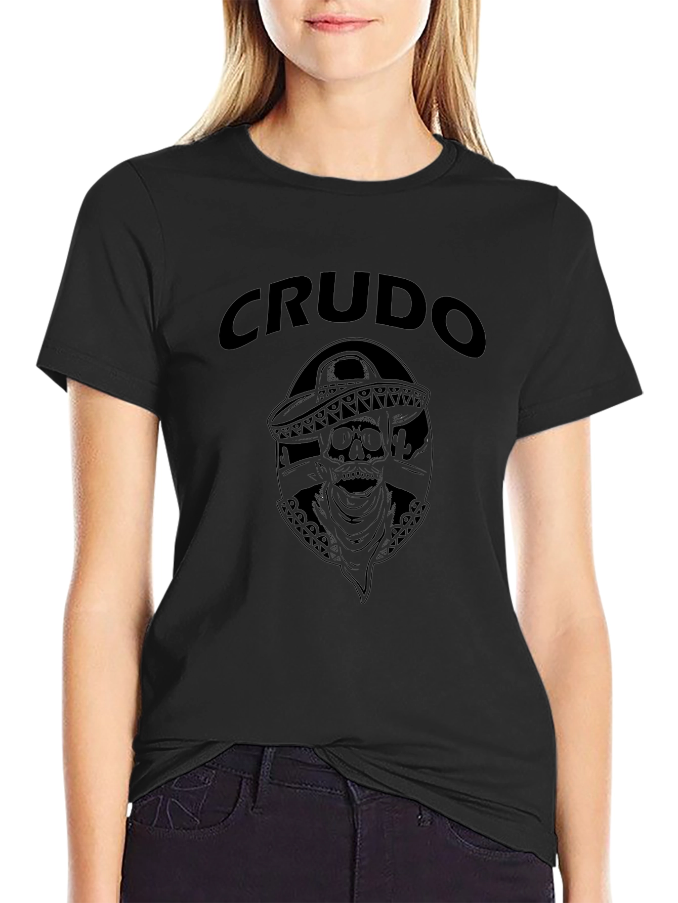 Crudo Skull Graphic Tee - Mens Black T-Shirt