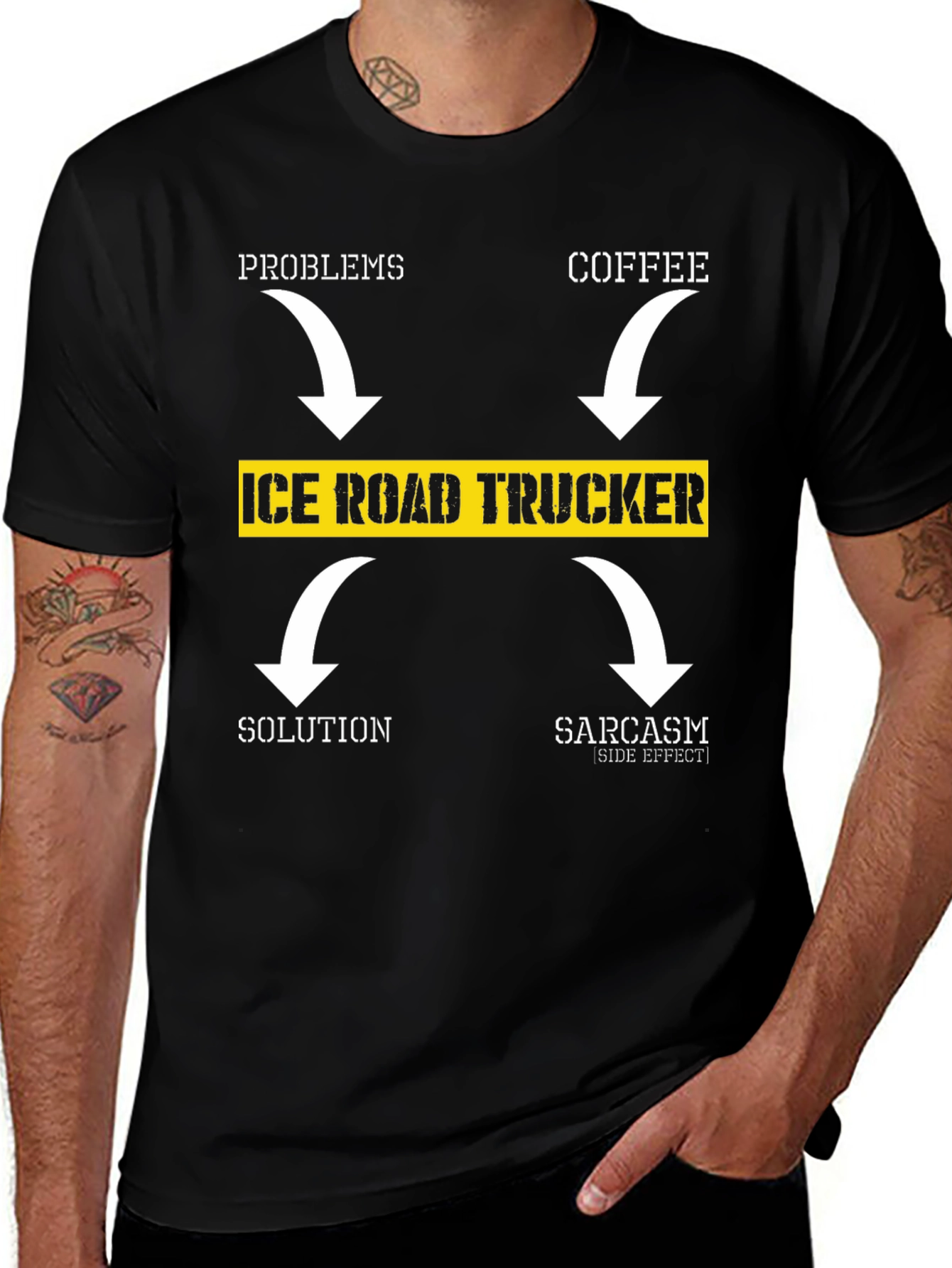 Ice Road Trucker T-Shirt - Coffee Solution Sarcasm