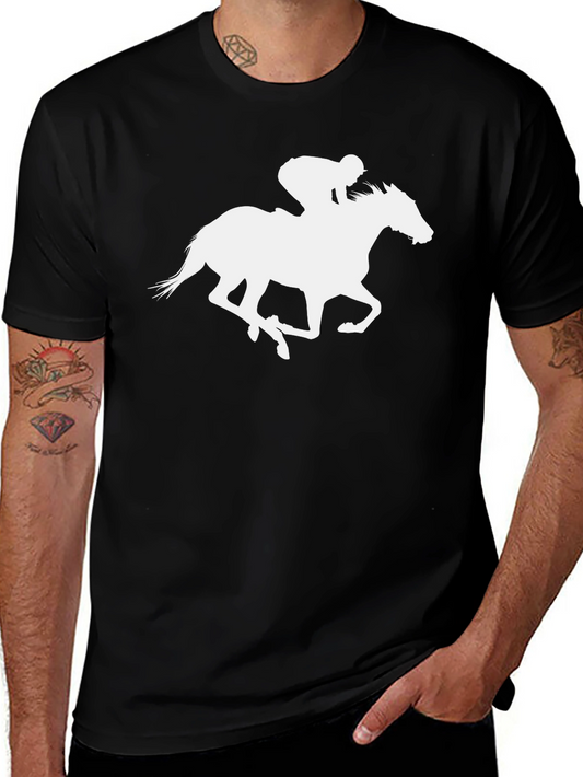 Equestrian Racer Graphic Tee - Mens Black T-Shirt