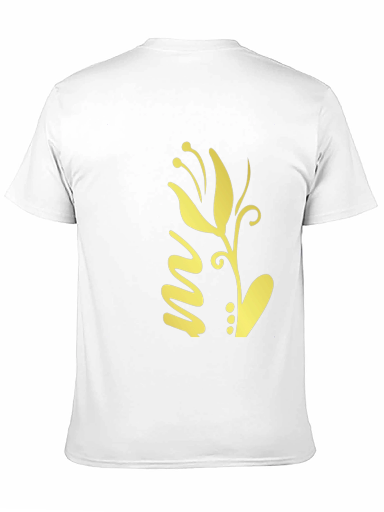 Black T-Shirt with Gold Floral Design