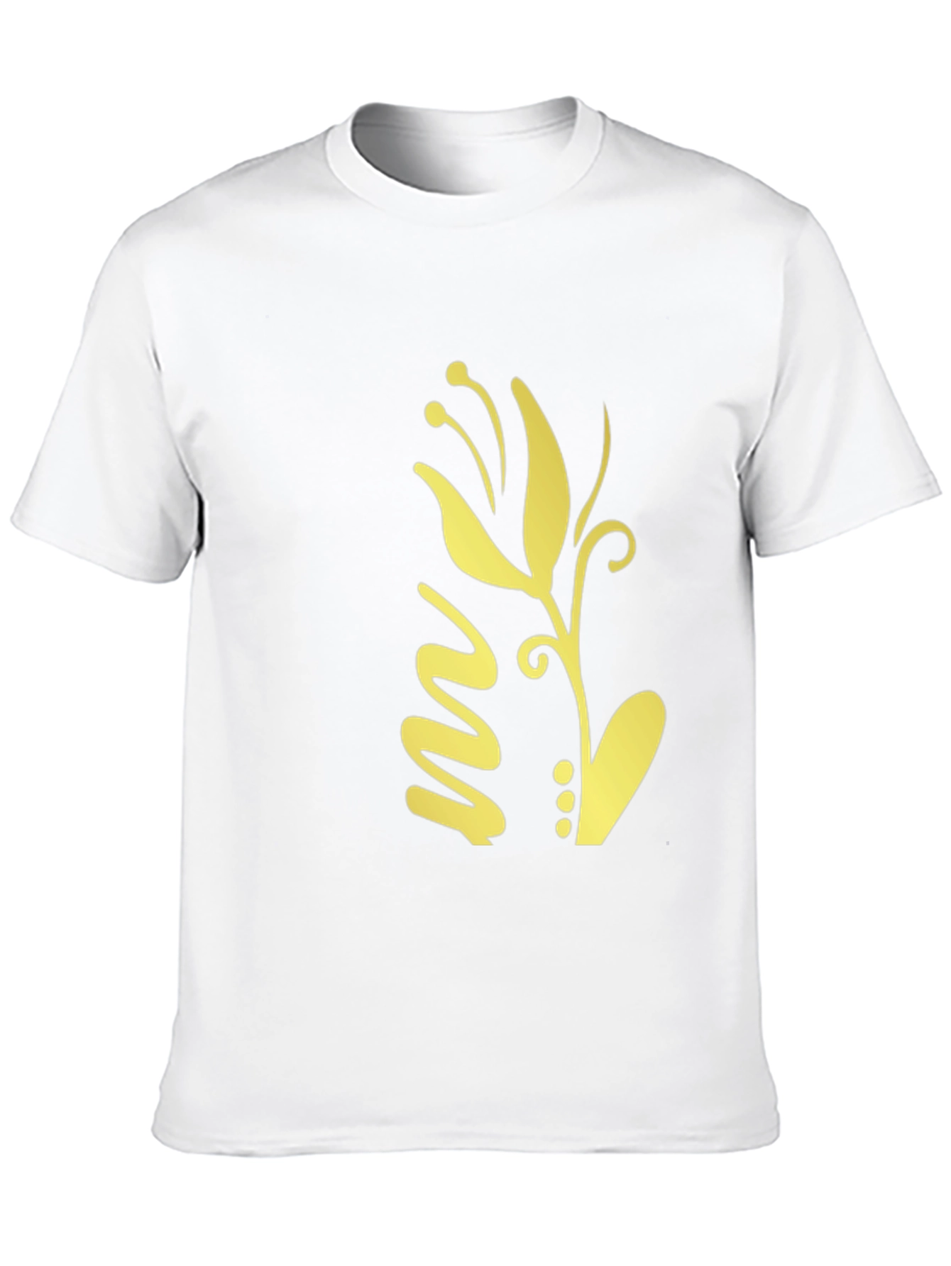Black T-Shirt with Gold Floral Design