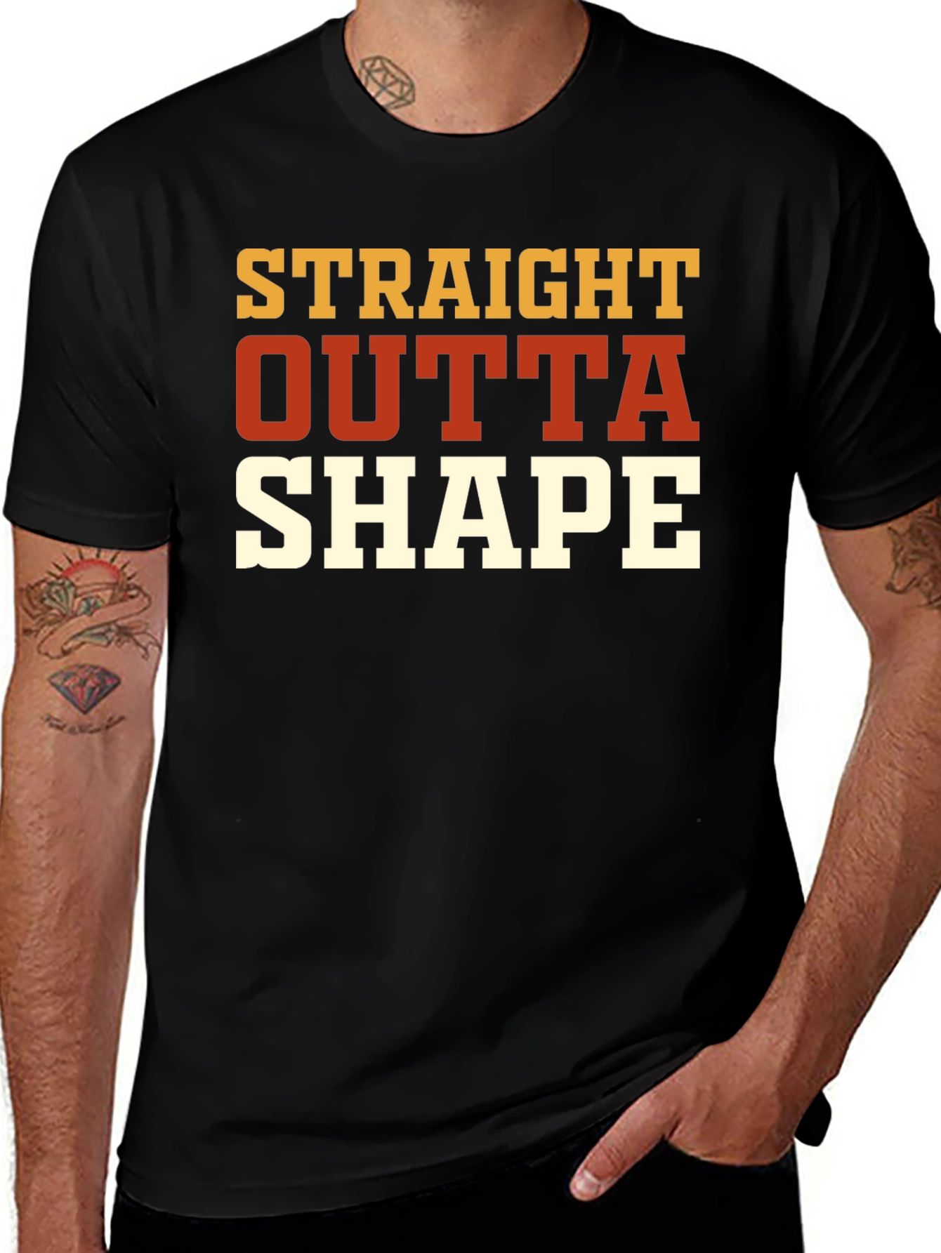 Straight Outta Shape Black Graphic T-Shirt