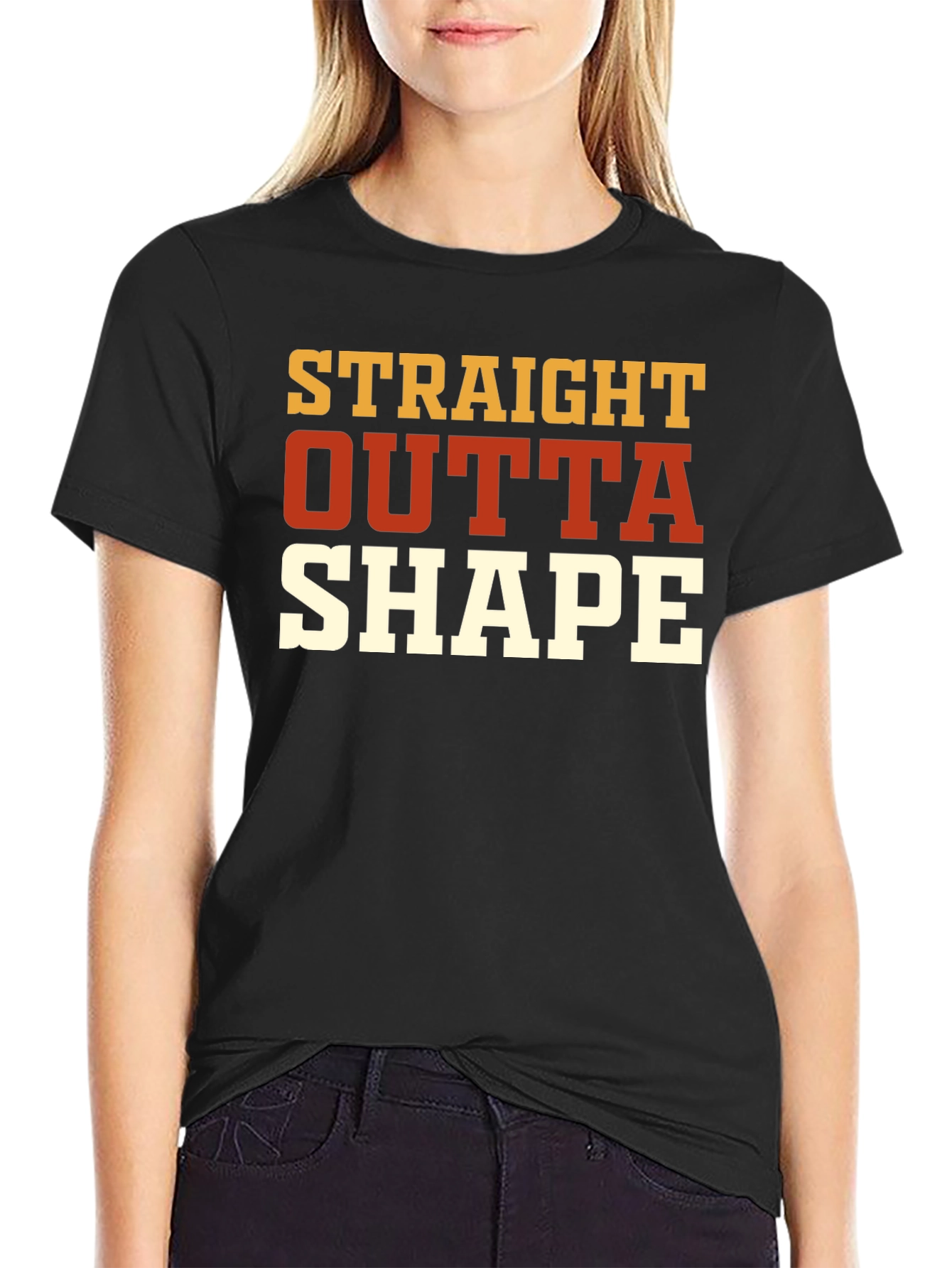 Straight Outta Shape Black Graphic T-Shirt