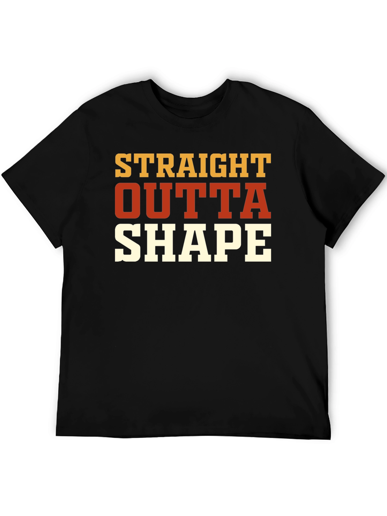 Straight Outta Shape Black Graphic T-Shirt