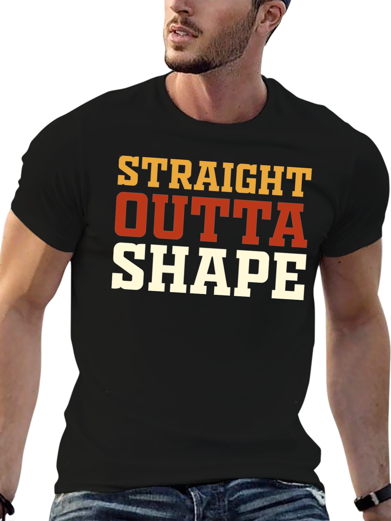 Straight Outta Shape Black Graphic T-Shirt