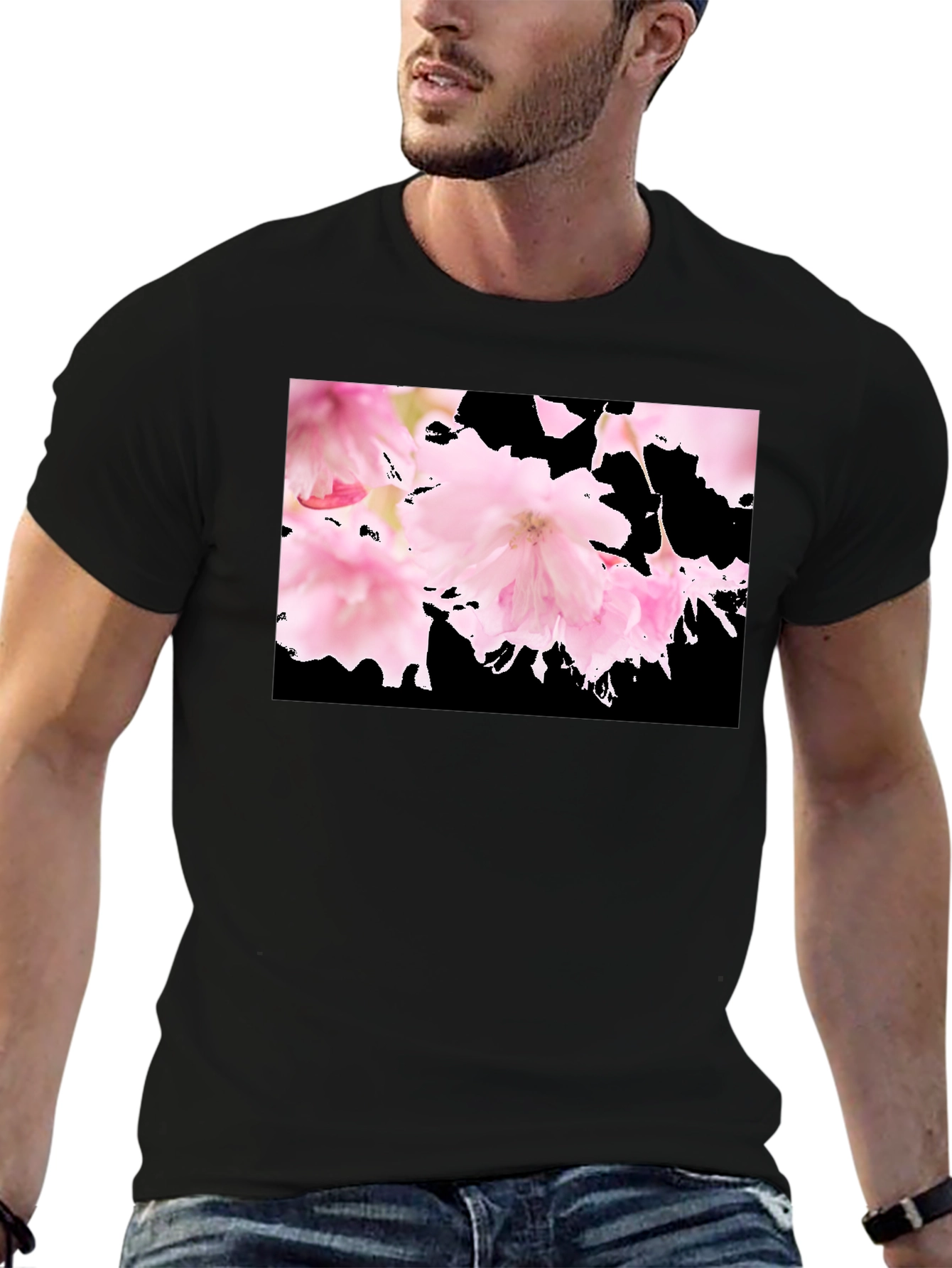 Floral Black T-Shirt