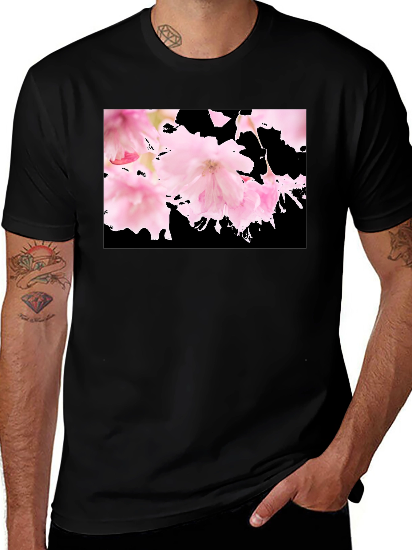 Floral Black T-Shirt