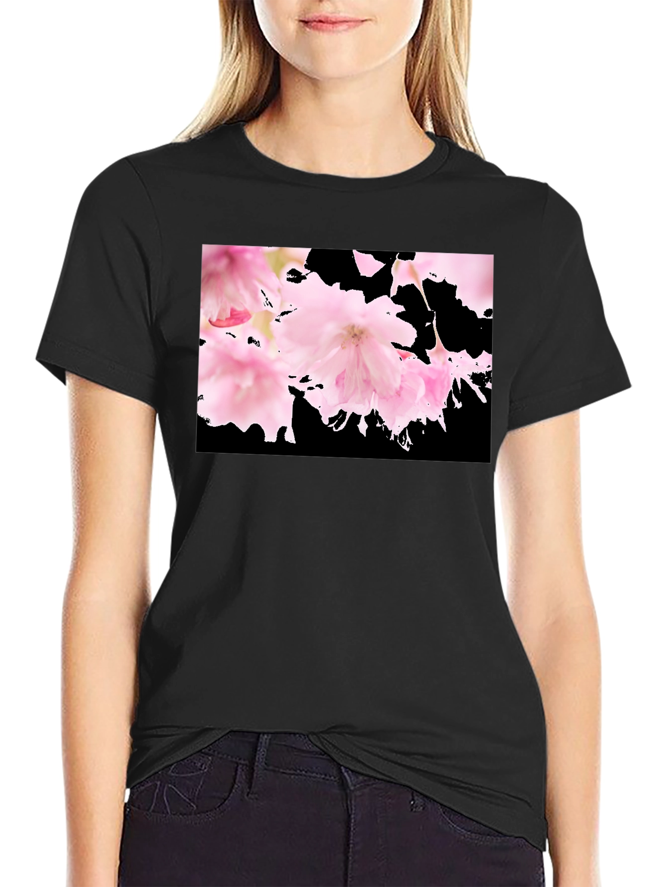 Floral Black T-Shirt