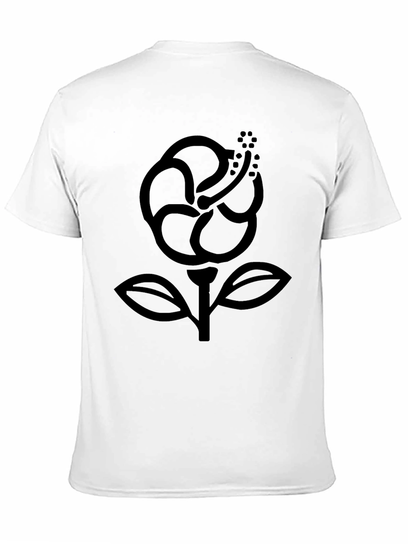 Hibiscus Graphic Tee - Black Cotton Comfort