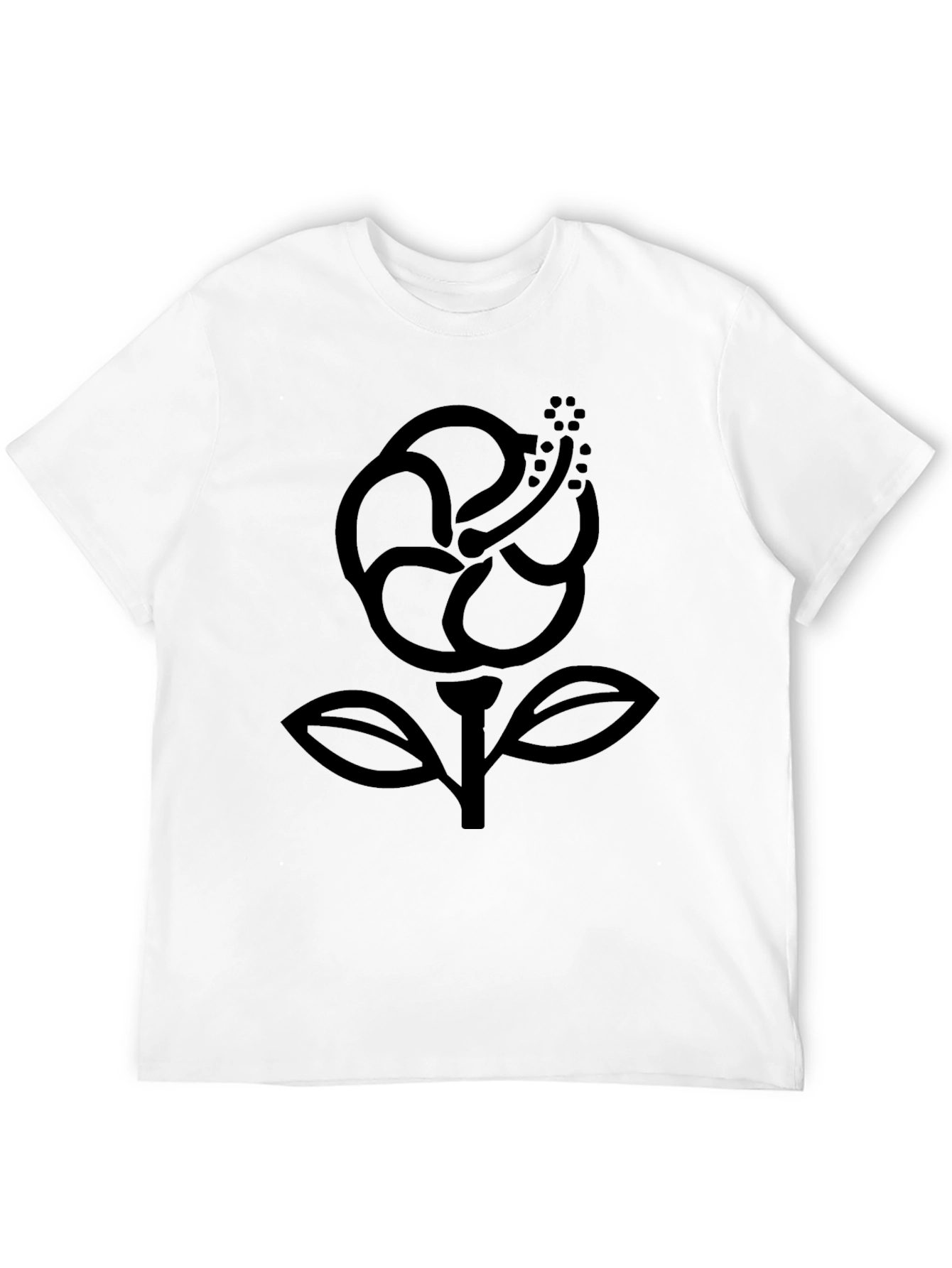 Hibiscus Graphic Tee - Black Cotton Comfort