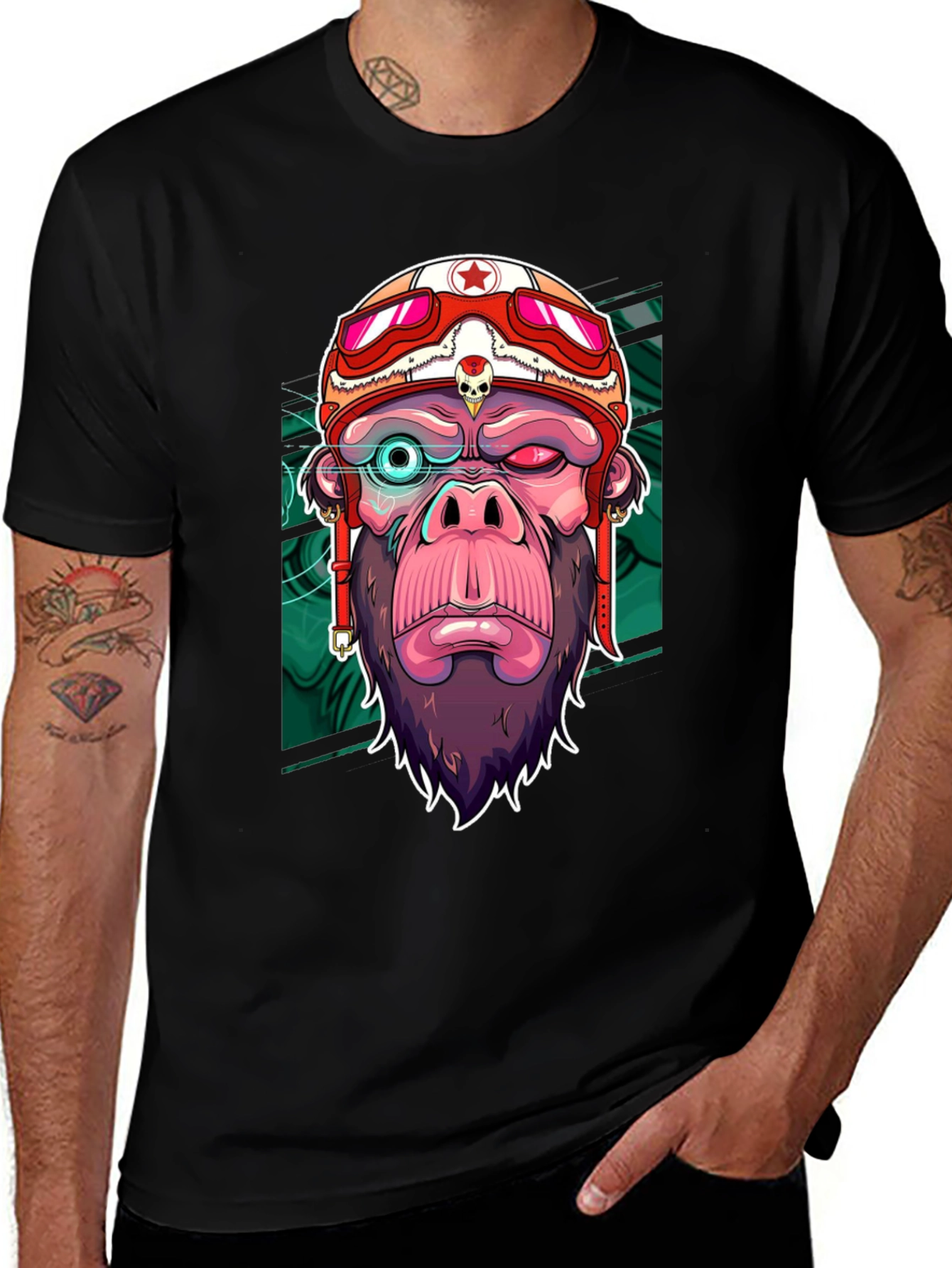 Cool Gorilla Rider Graphic T-Shirt