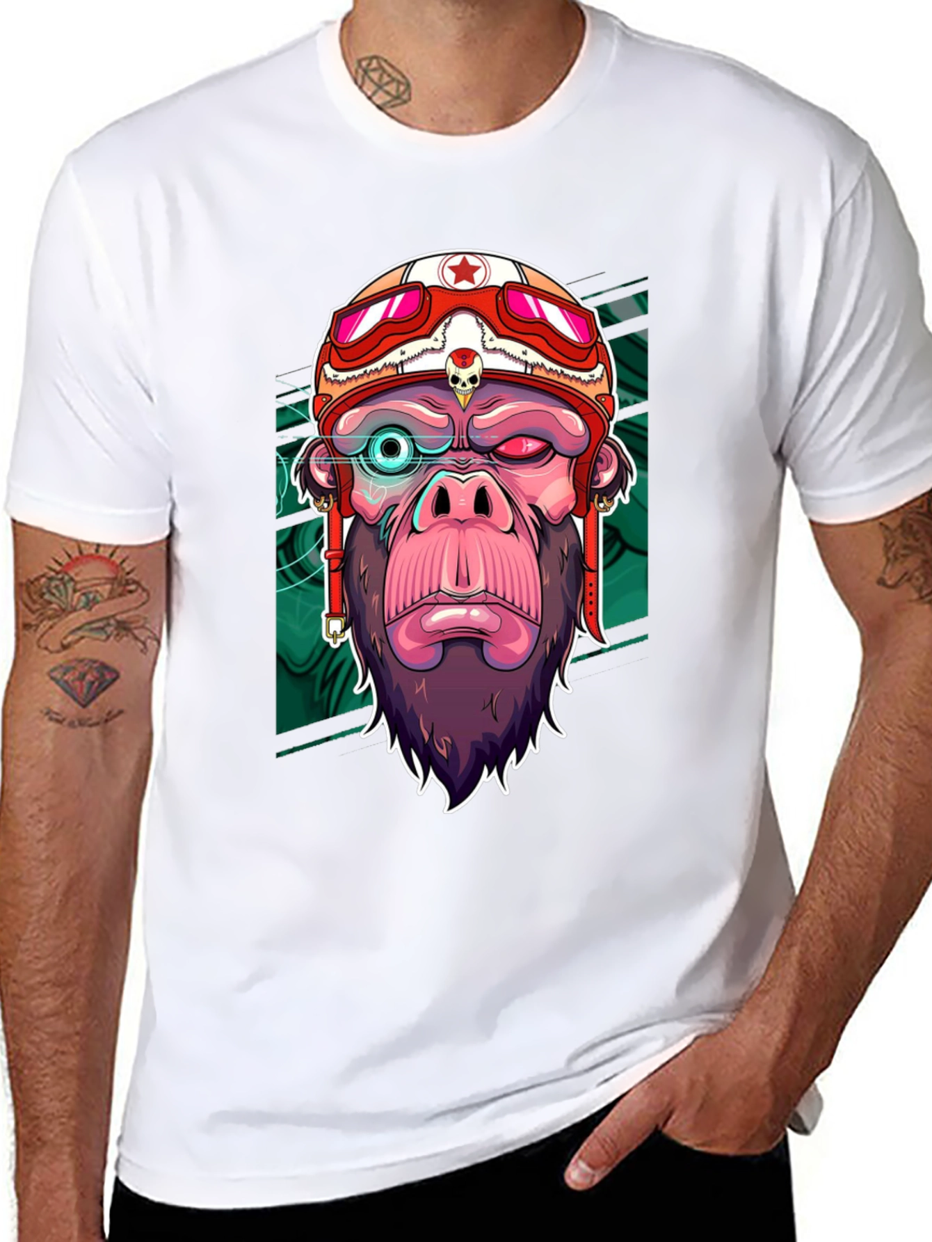 Cool Gorilla Rider Graphic T-Shirt