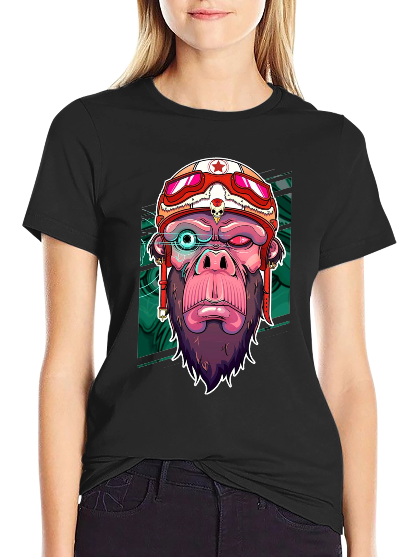 Cool Gorilla Rider Graphic T-Shirt