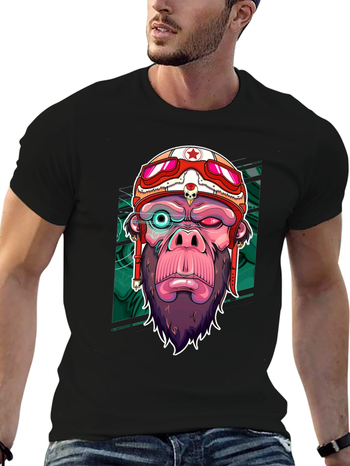 Cool Gorilla Rider Graphic T-Shirt