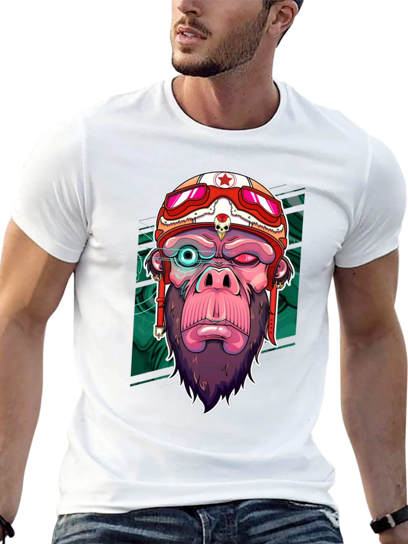 Cool Gorilla Rider Graphic T-Shirt