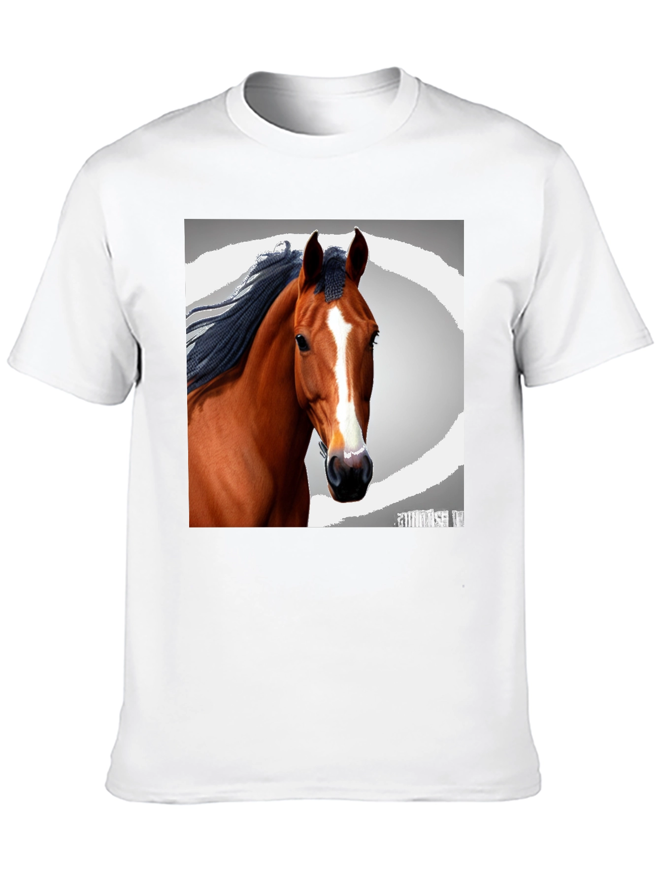 Horse Portrait Black T-Shirt - Equestrian Style