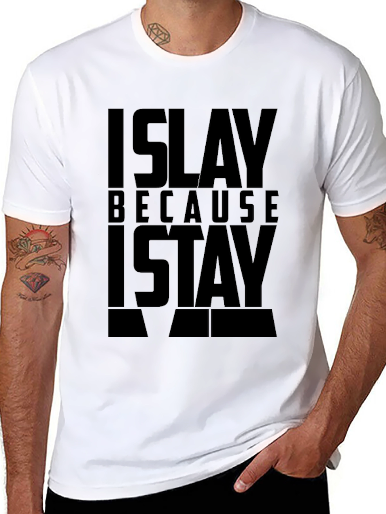 Islay Because I Stay Black Graphic T-Shirt