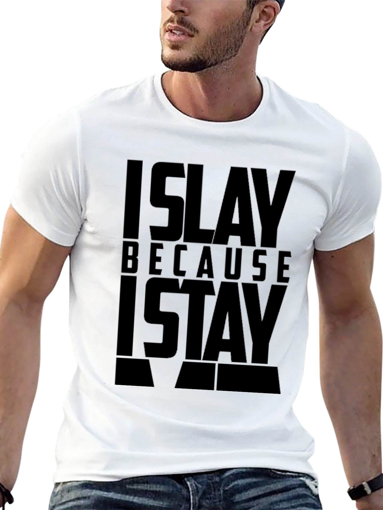Islay Because I Stay Black Graphic T-Shirt