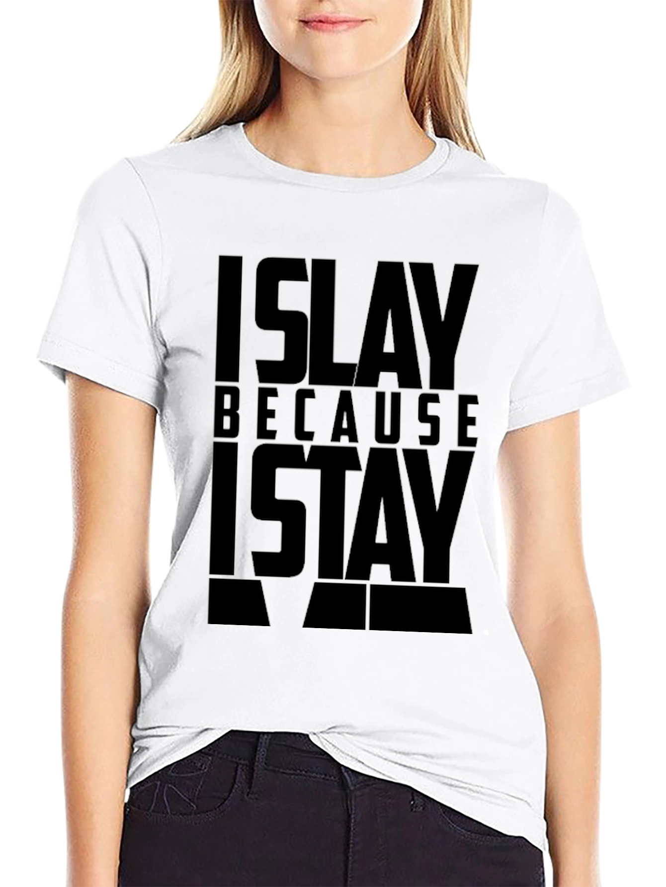 Islay Because I Stay Black Graphic T-Shirt