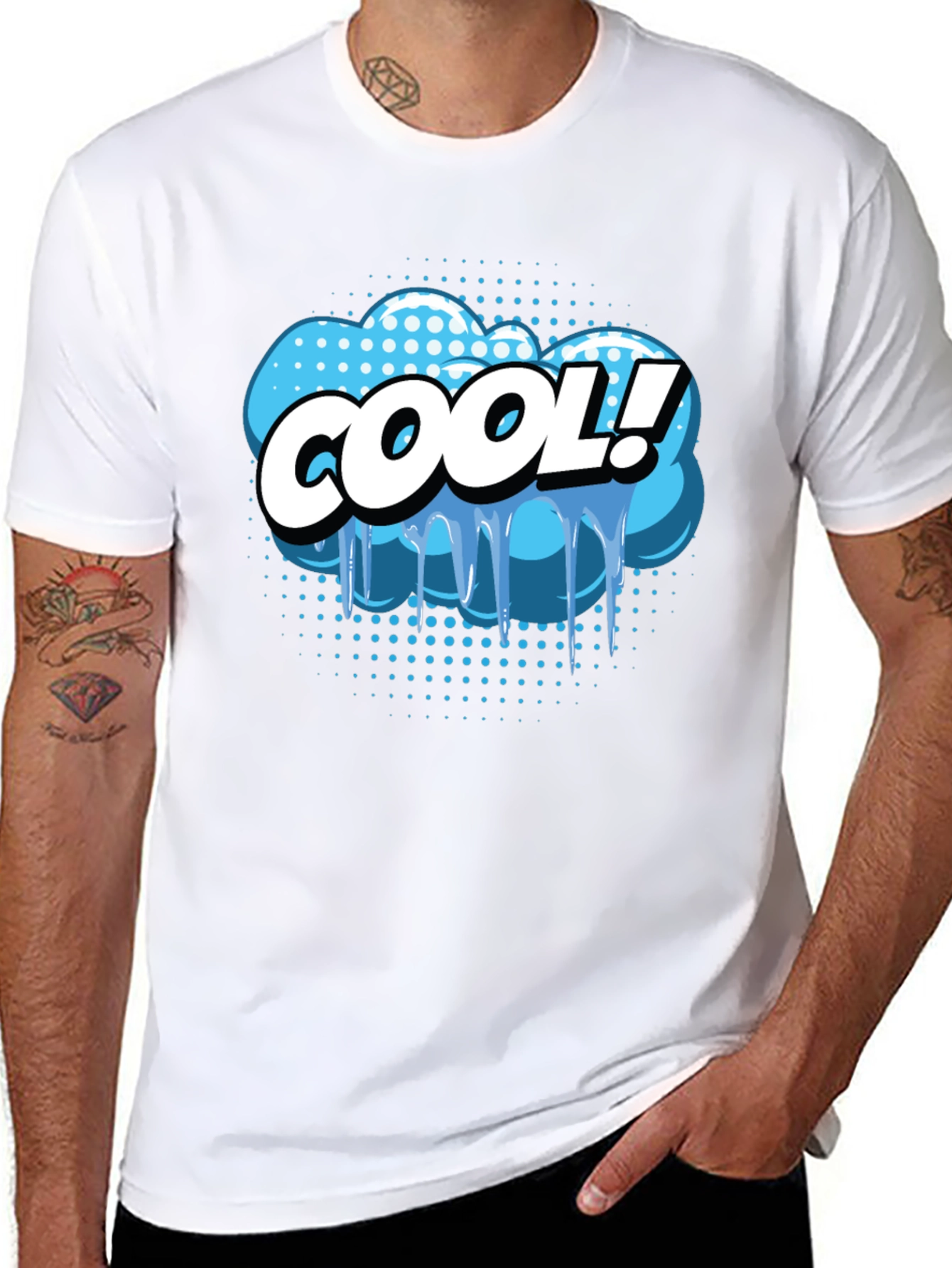 Cool Comic Style Graphic Tee - Black