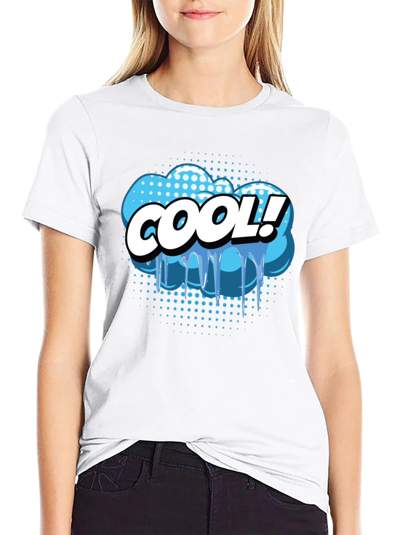 Cool Comic Style Graphic Tee - Black