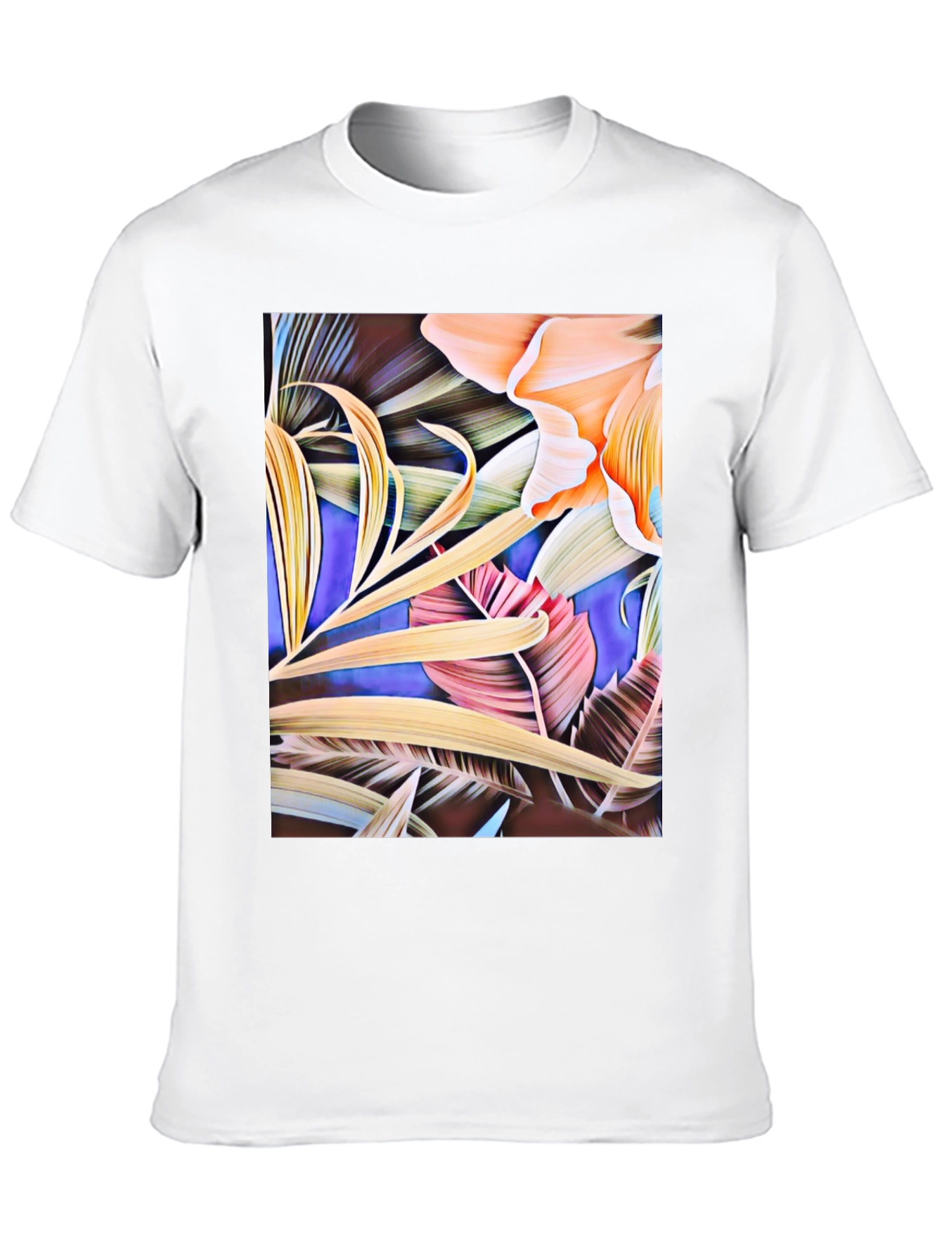 Floral Print Black Graphic T-Shirt