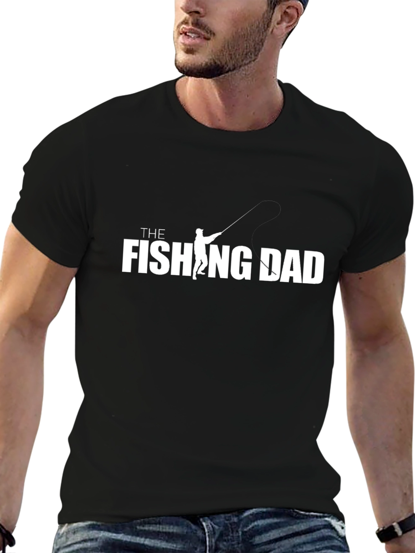 The Fishing Dad Graphic T-Shirt - Black
