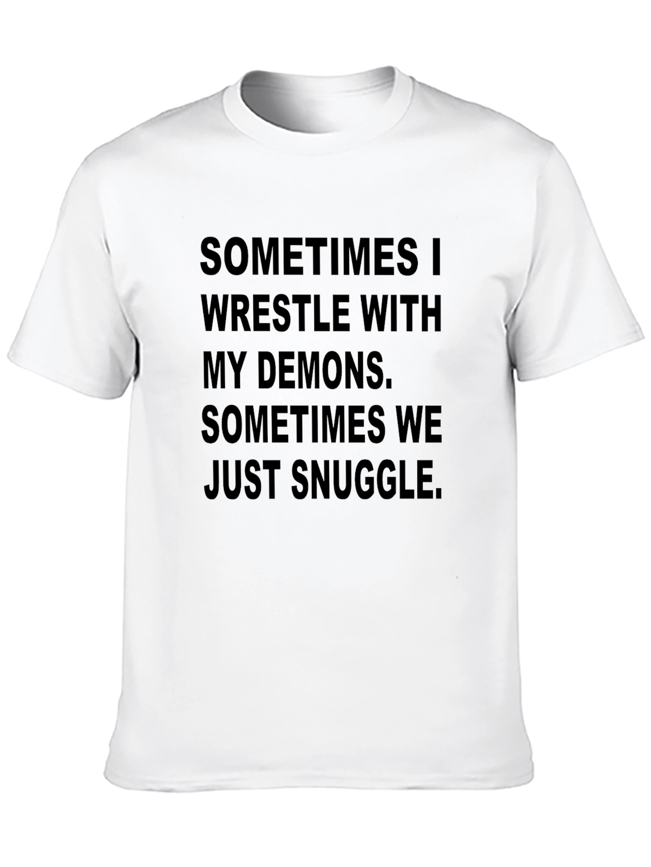 Demons Snuggle Graphic T-Shirt - Black