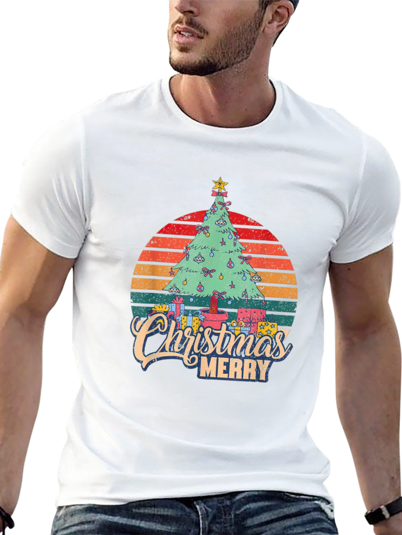 Christmas Tree Graphic Tee - Merry Holiday Shirt