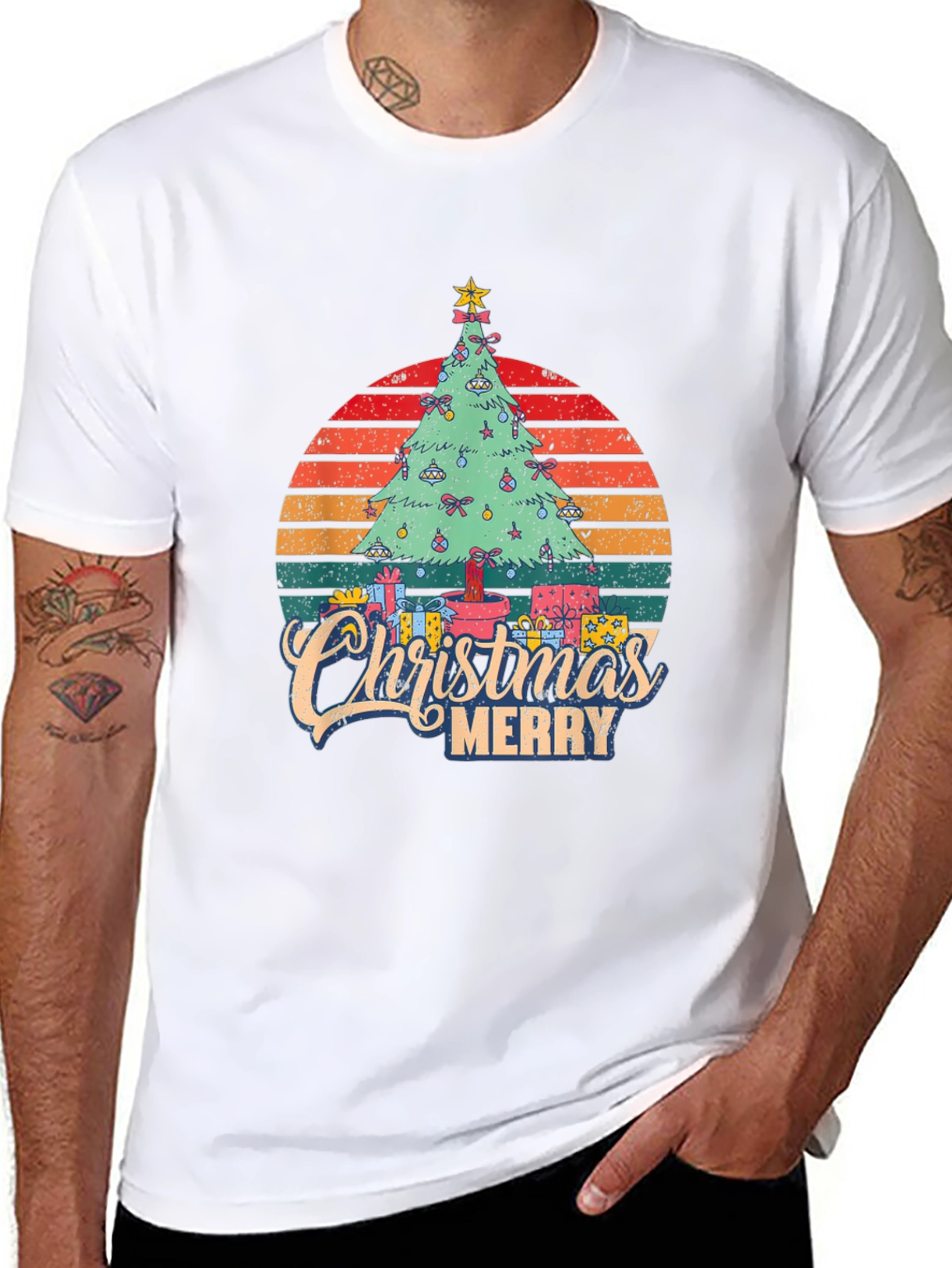 Christmas Tree Graphic Tee - Merry Holiday Shirt