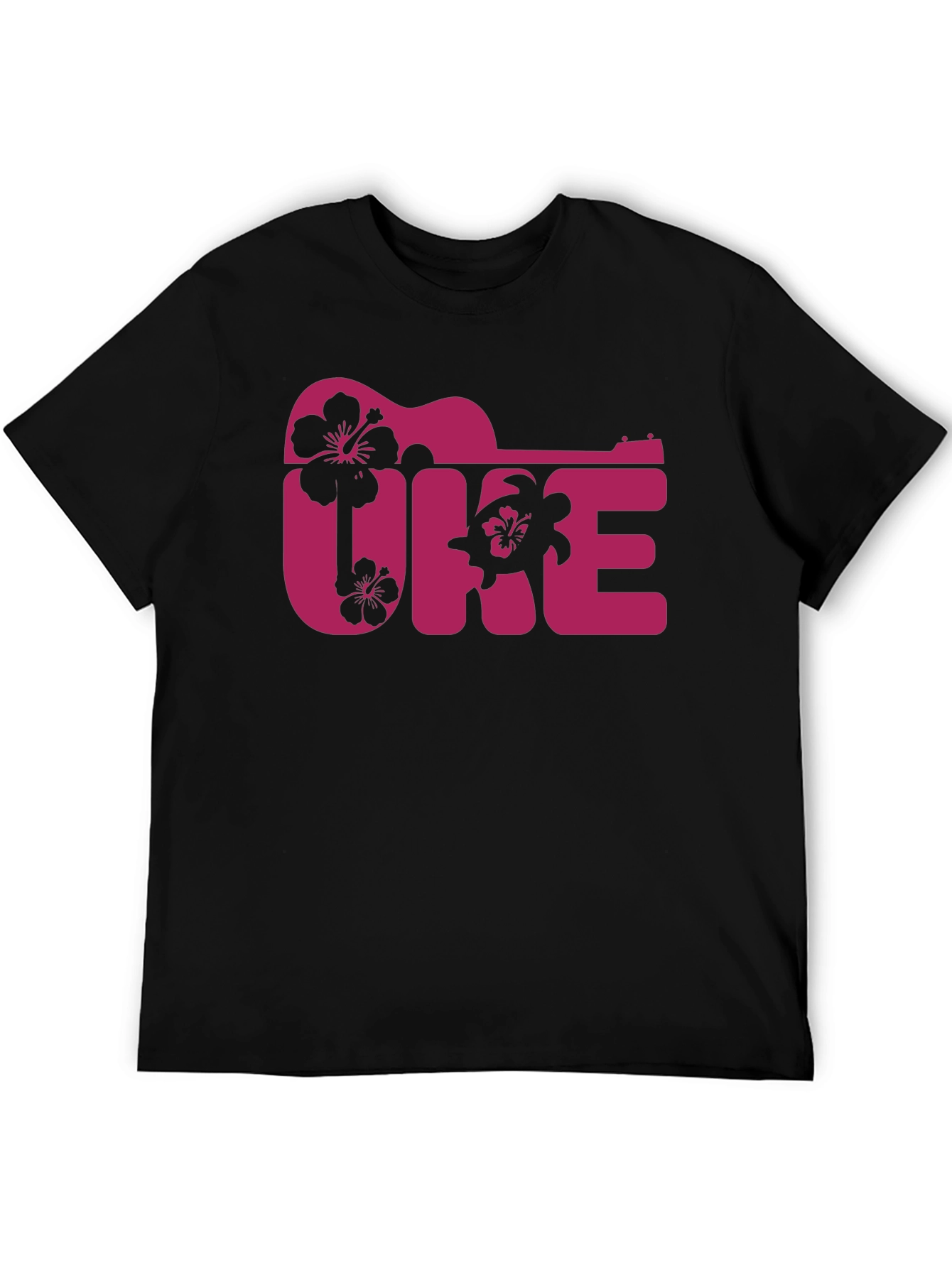 Ukulele Hawaii T-Shirt Black Graphic Tee