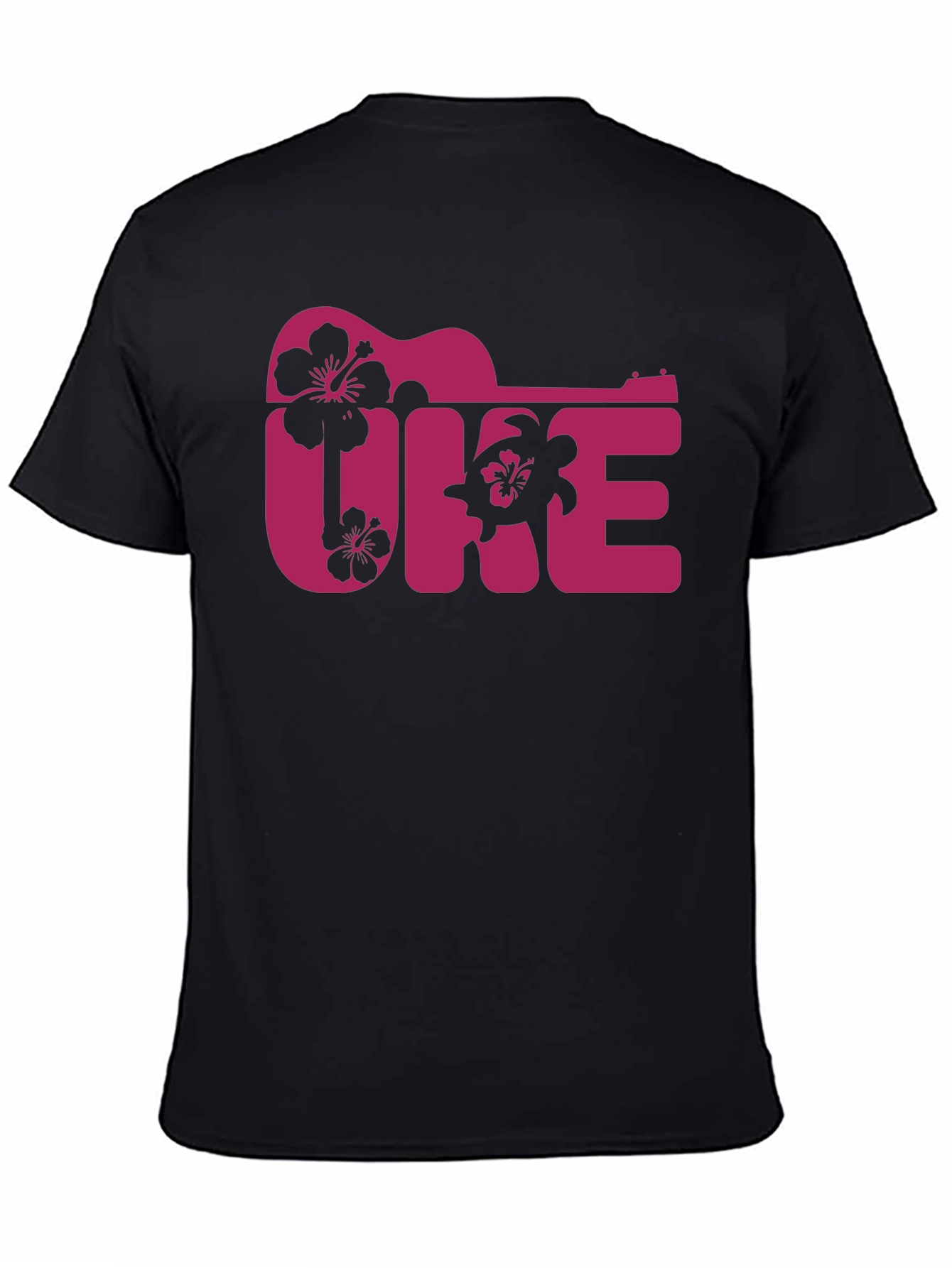 Ukulele Hawaii T-Shirt Black Graphic Tee