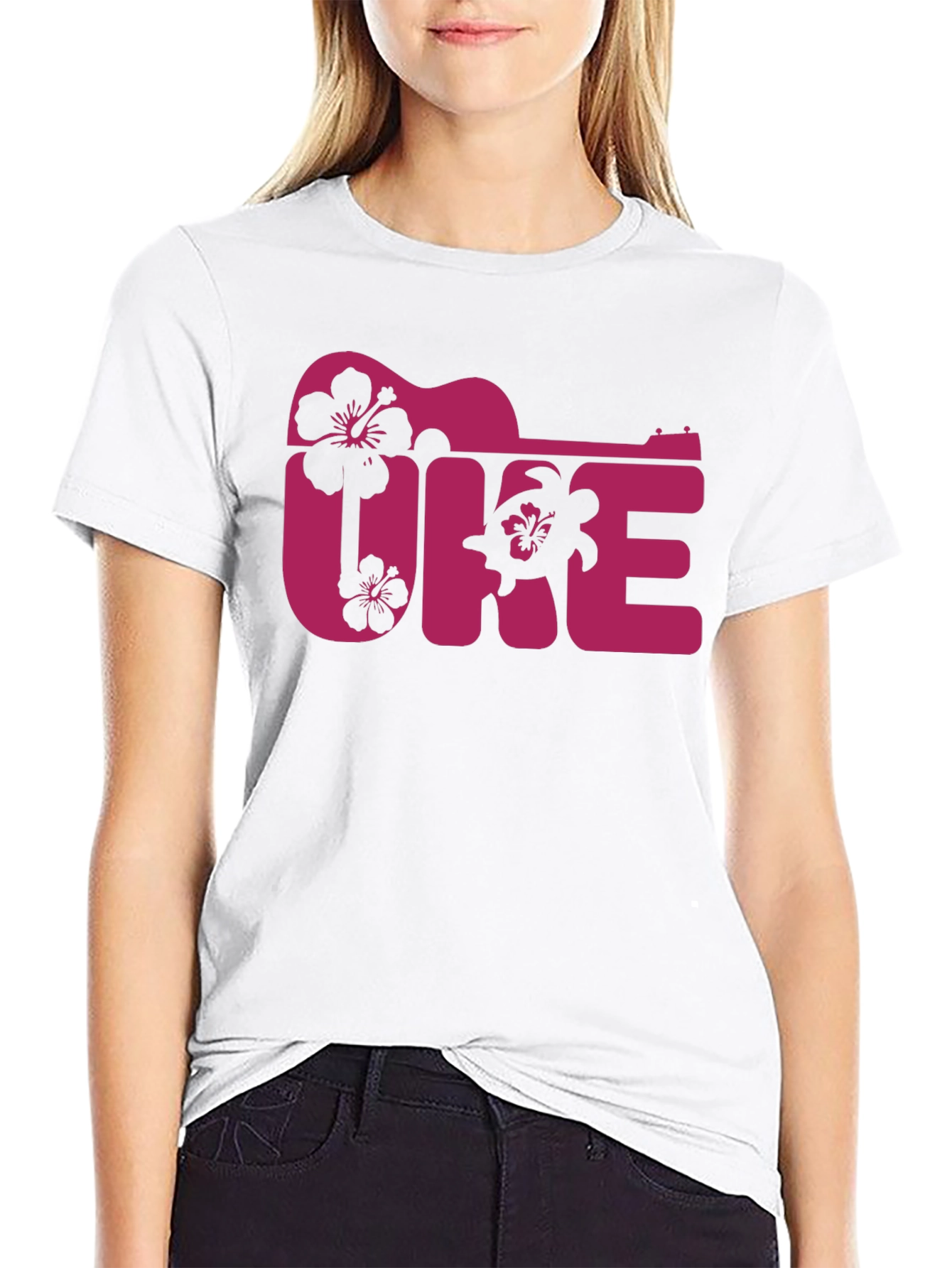 Ukulele Hawaii T-Shirt Black Graphic Tee