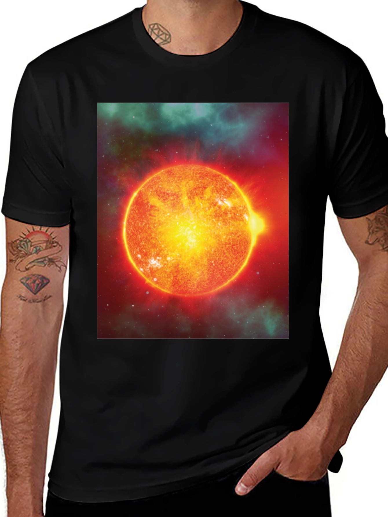 Solar System T-Shirt - Black Cotton Blend