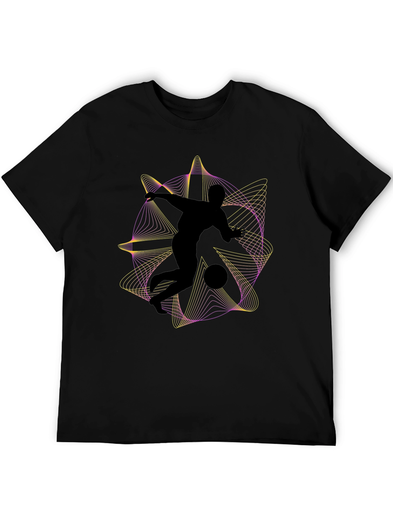 Abstract Soccer Black T-Shirt