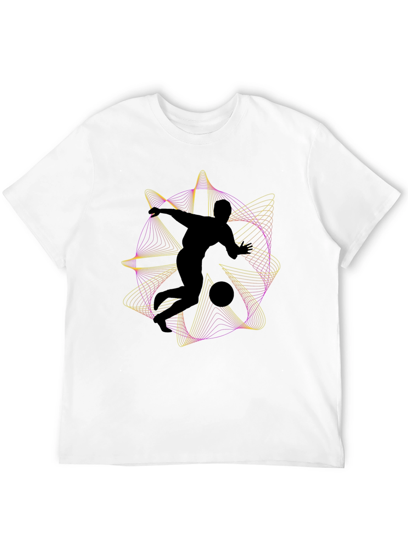 Abstract Soccer Black T-Shirt