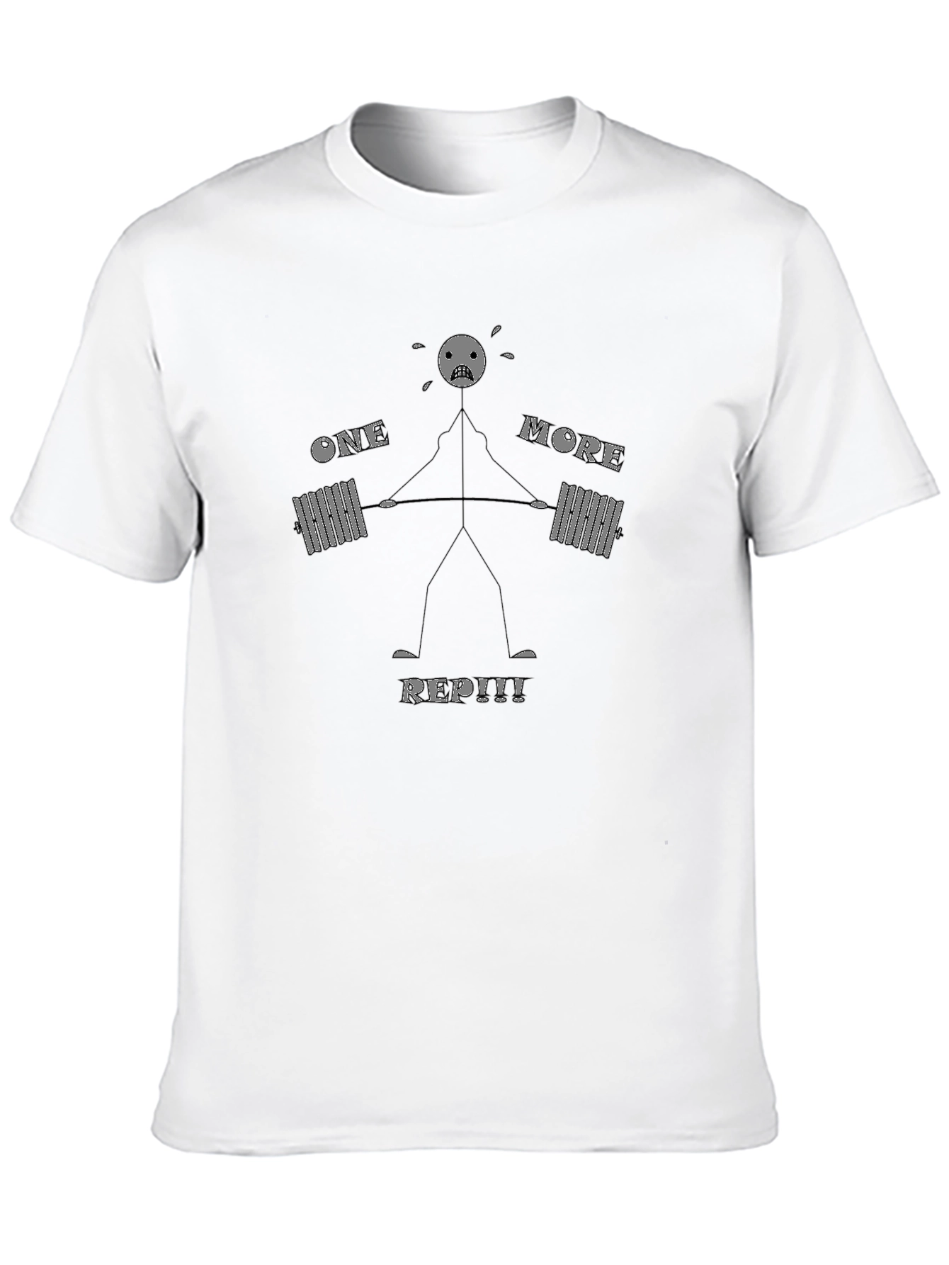 One More Rep! Black Cotton Graphic T-Shirt