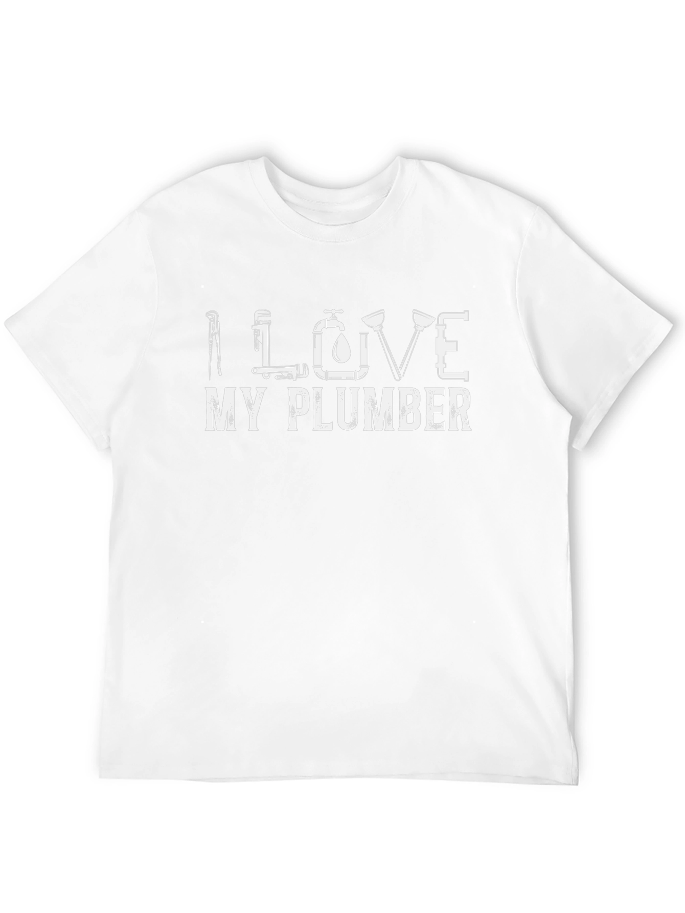 I Love My Plumber Black Graphic T-Shirt