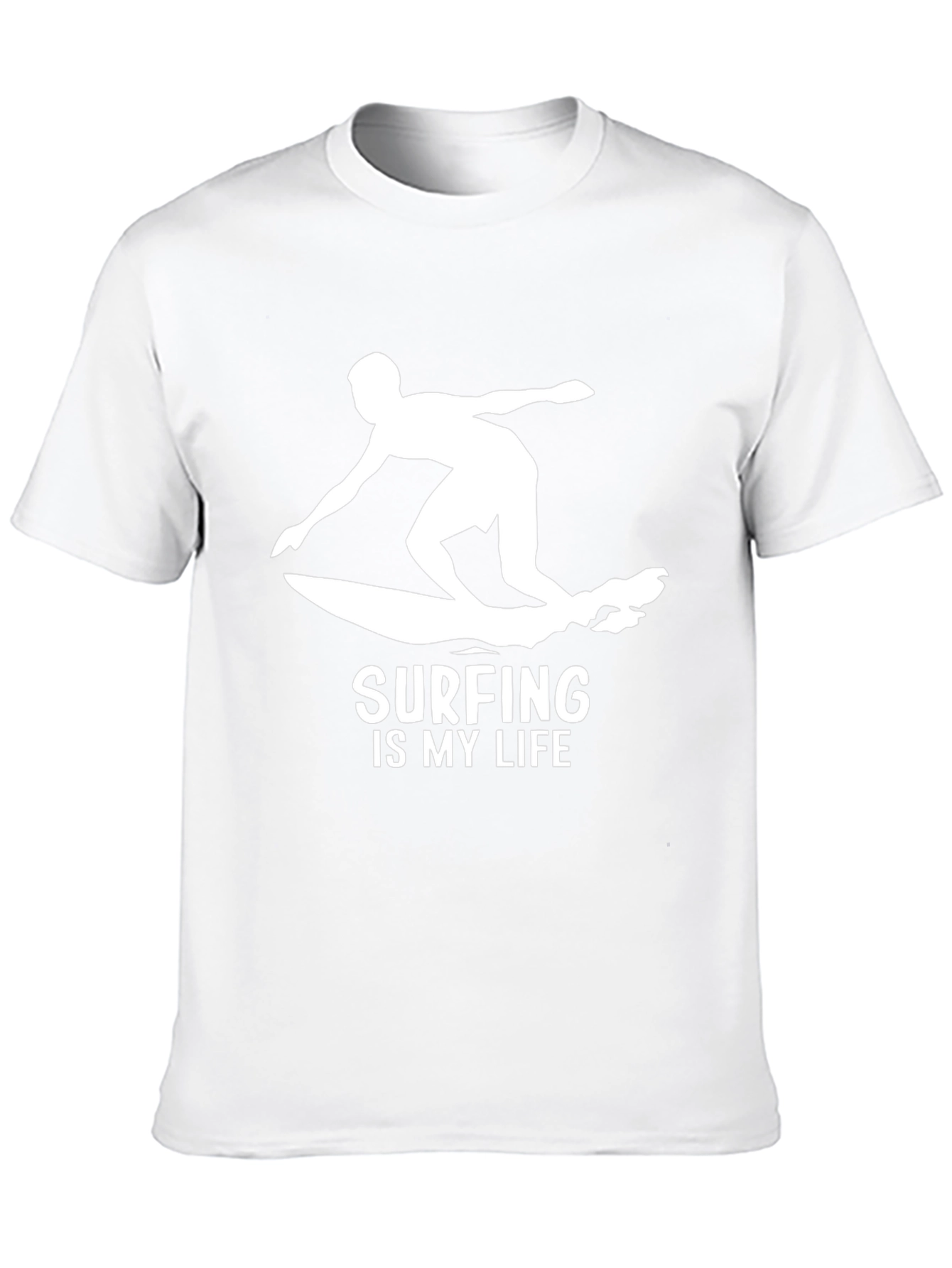 Surfing is My Life Black Cotton T-Shirt
